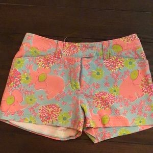 Lilly Pulitzer elephant print shorts size 2.
